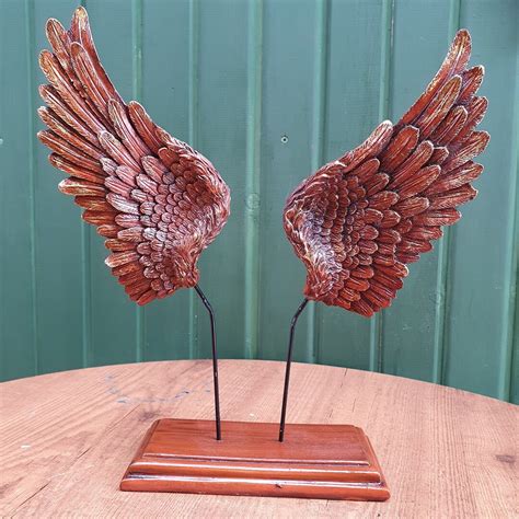Vintage Angel Wings Sculpture Handmade Angel Wings Statue Etsy