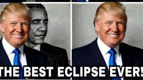 Trump Retweets Meme Of His Obama ‘eclipse’ Cnn Politics