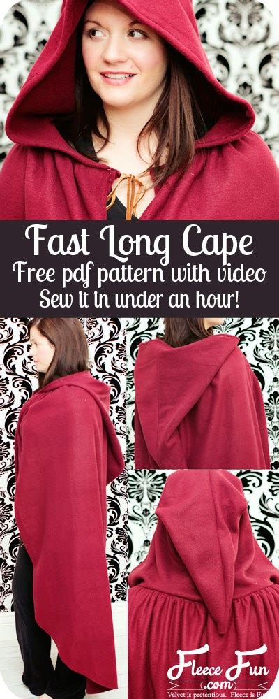 Sewing Pattern For Long Cape