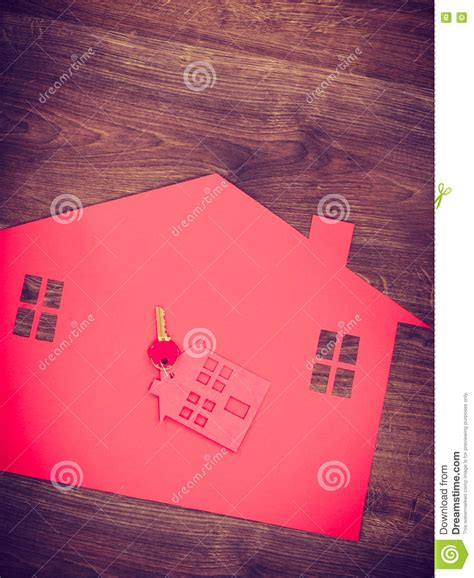 House cutout with keys. stock photo. Image of design - 77520752