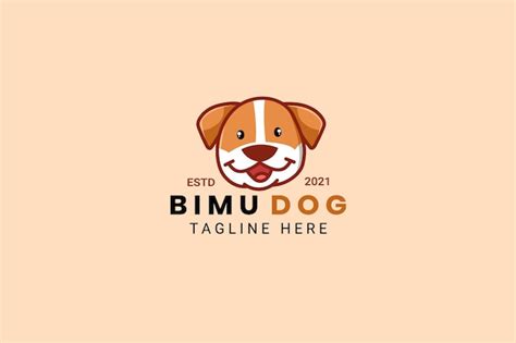 Modelo De Design De Logotipo De Desenho Animado De Mascote De Cachorro