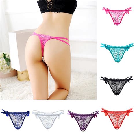 buy sexy pendant lady pearl g string v string women panties low waist underwear at affordable