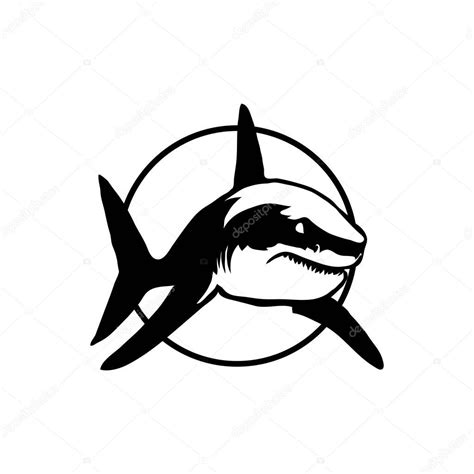 Shark With Circle Logo — Stock Vector © Korniakovstock 134038996