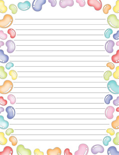 Free Printable Jelly Bean Stationery In  And Pdf Formats The
