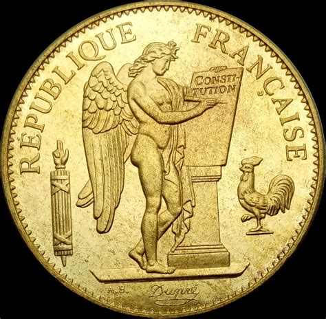 France Gold 1887 A Paris 100 Francs Lucky Angel Brass Metal Copy Coins