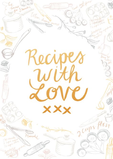 recipe book cover template printable