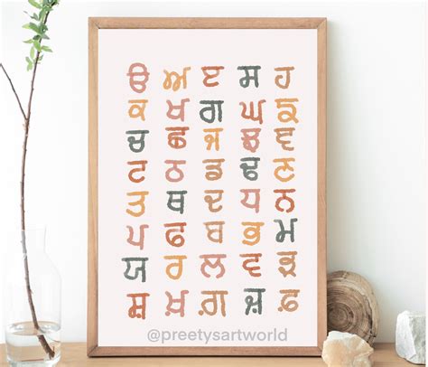 The Punjabi Gurmukhi Alphabet Printable Poster I Punjabi Kids Nursery