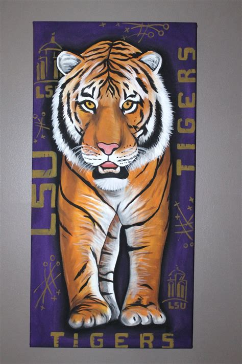 Lsu Standing Tiger Painting 17x40 Tiger Painting Photo To Cartoon Lsu