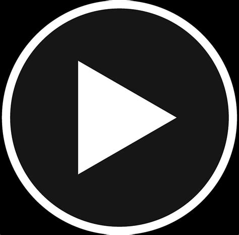 Video icon illustration, white angle brand pattern, youtube play button, triangle, black png. Round white play button icon, Play Black Button ...