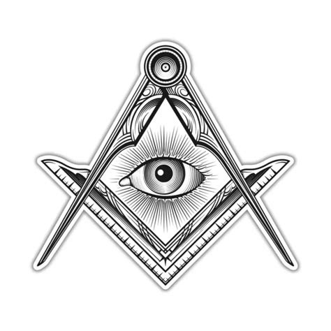 Freemason Mason Masonic Sticker Illuminati Eye Vinyl Decal All Seeing