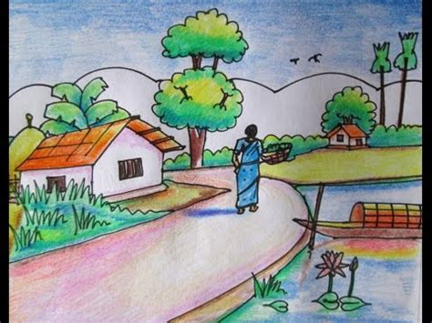 Drawing For Kids Scenery With Figure : Drawing for kids encompasses