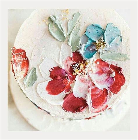 Textured Buttercream Painting Wedding Cakes No Need For A Cake Topper With This Bold Palette