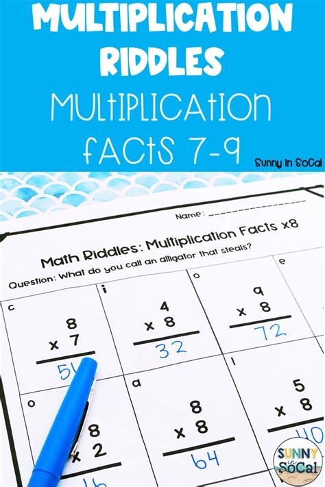 Multiplication Riddles Math Riddles Multiplication Facts