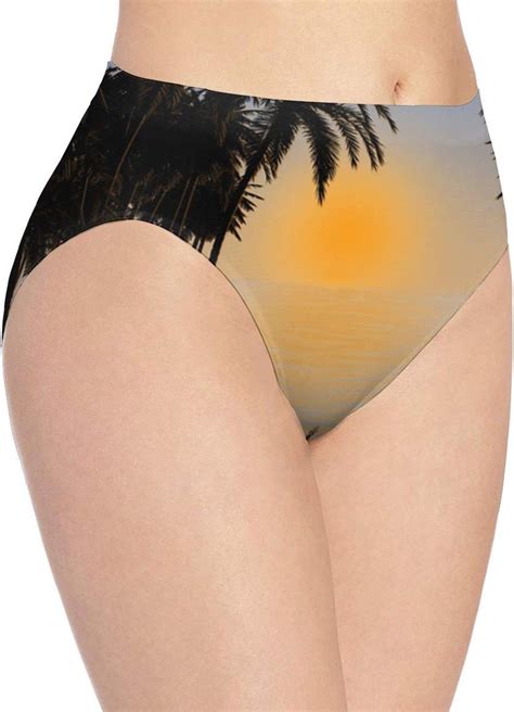 Amazon Com YJMHstore Palm Tree And Sunset Women Soft Underwear