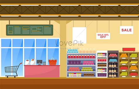 Creative Retail Store Grocery Shelf Vector Illustration Imagepicture
