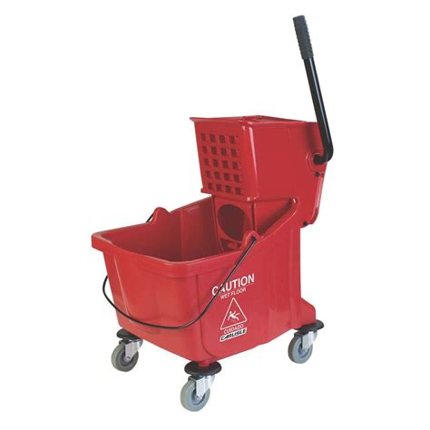 Find the right mop and bucket manufacturer in china. Carlisle 35 qt. Red Wringer Mop Bucket-3690405 - The Home ...