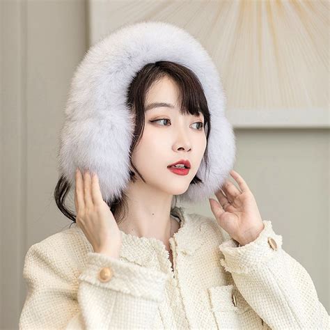 Ear Muffs Natural Real Fur Ear Muff Autumn And Winter Raccoon Earflap Foldable Unisex Lovely