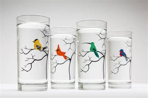 Maryelizabetharts Hummingbird Glassware Set Of 2 Everyday Drinking Glasses