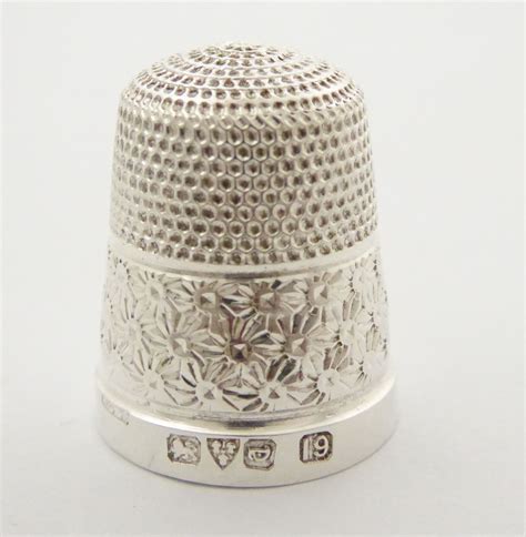 Antique Hallmarked 1926 Sterling Silver Sewing Thimble 9 Silversmith