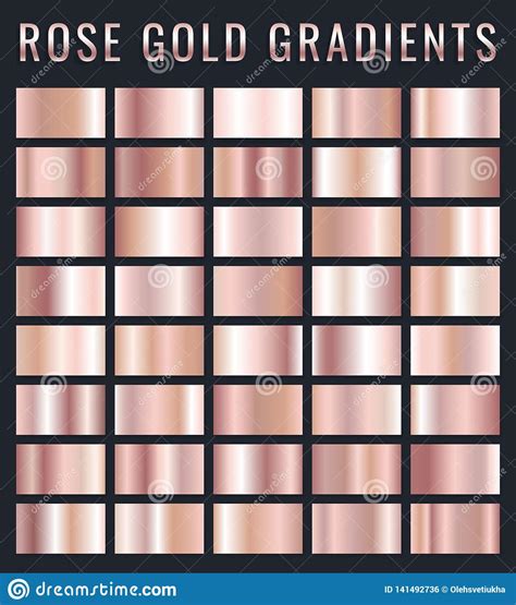 Collection Of Rose Gold Metallic Gradient Brilliant Plates With Golden