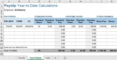 Excel Templates Payslip Template