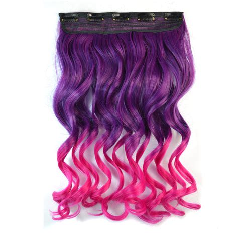 Fashion Clip In Curly Hair Piece Ombre Dip Dye Two Tone Party Hair