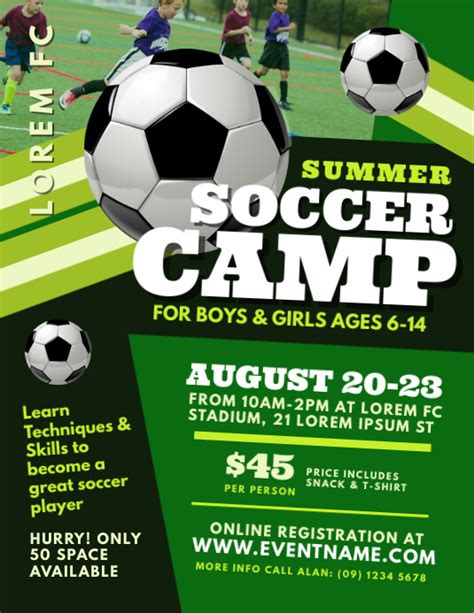 Soccer Camp Flyer Template Postermywall