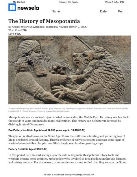 The History Of Mesopotamia By Ancient History Encyclopedia Adapted By