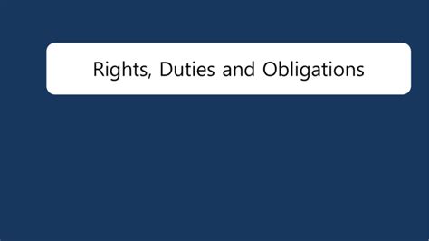 Rights And Duties