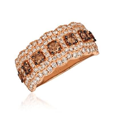 14K Strawberry Gold Ring Chocolate Diamonds Nude Diamonds ZUOV 87