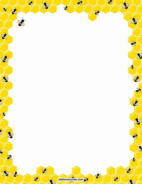 A Frame Made Out Of Honeycombs With Bees On It And The Bottom Half Is White