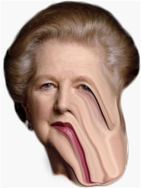 Margaret Thatcher Stroke Face Sticker For Sale By Gilology Redbubble