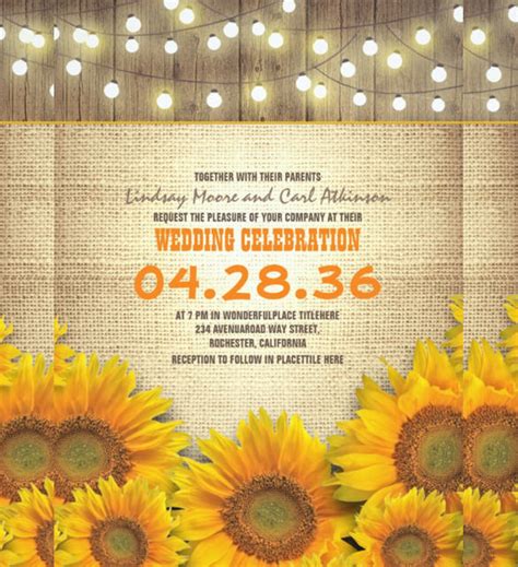 sunflower wedding invitation templates psd ai word