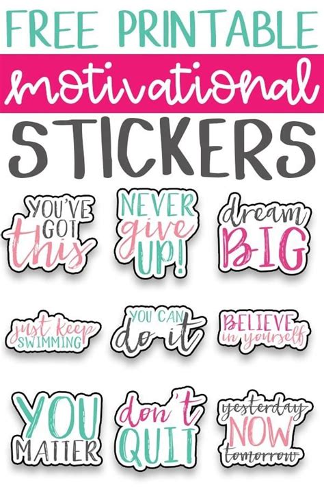 Free Printable Motivational Stickers Printable Templates