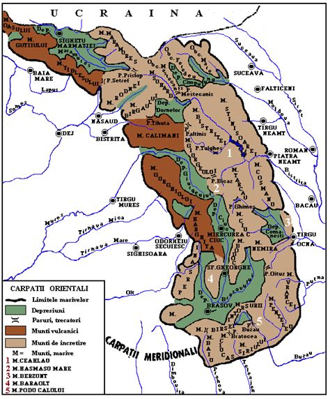 Geografia Romaniei Relieful Carpatii Orientali