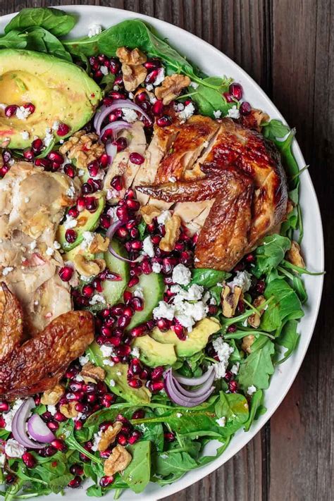 Toss to coat with the dressing. Chicken Arugula Salad with Fresh Ginger Pomegranate ...