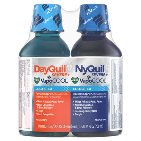 Vicks Dayquil And Nyquil Vapocool Cold Medicine Liquid 12 Fl Oz 2 Pk