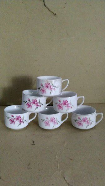 Jual Paket 6 Pcs Cangkir Keramik Kramik Motif Bunga Sakura Jadul Klasik