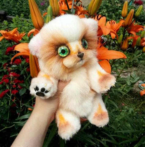Dog Soft Toy Handmade Fluffy Dog Fantastic Toy Ooak Cute Etsy