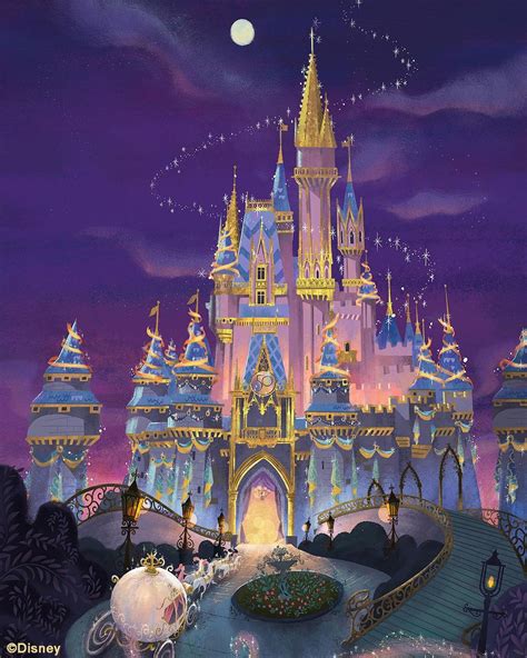 Disney Shares New 50th Anneversary Cinderella Castle Concept Art