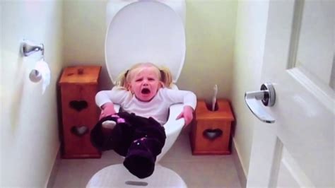Little Girl Falls Into Toilet Youtube