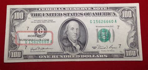 1981 100 Dollar Bill Old Paper Money Us Currency Bank Note