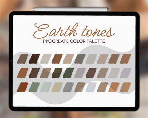 Earth Tone Procreate Color Palette Procreate Earth Tone Color Palette