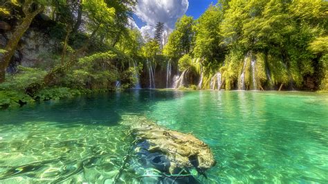 Photos Croatia Plitvice Lakes National Park Nature 1366x768