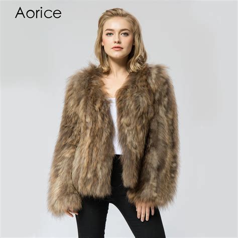 cr035 new knit knitted real raccoon fur coat jacket overcoat russian women s winter warm genuine