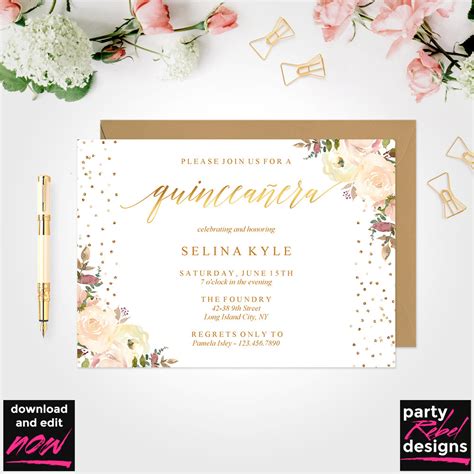 This will show your guests how much you value their presence in your life. Quinceanera Invitation Templates • Business Template Ideas