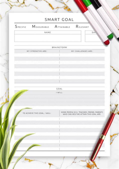 Personal Goal Setting Templates Download Pdf