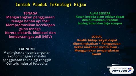 Beberapa contoh produk rekayasa inovasi teknologi tepat guna antara lain sebagai berikut. Contoh Produk Teknologi Hijau Alam Sekitar