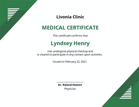Free Hospital Medical Certificate Template Word Doc Psd