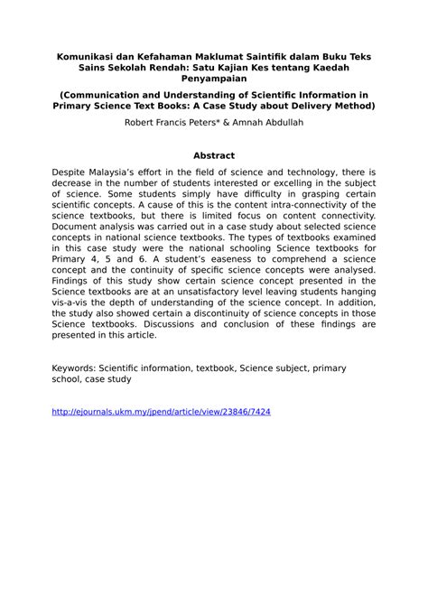 Dalam sains sosial peyelidik cenderung untuk memilih jenis data yang diperlukan dan dirasakan sesuai. (PDF) Komunikasi dan Kefahaman Maklumat Saintifik dalam ...
